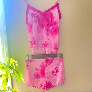 PETRA FASHION | 3 piece lingerie set pink floral